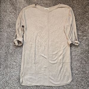 Max Studio Light Tan Knee Length Casual Dress With Pockets And Tie Sleeves XL